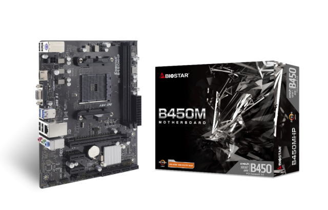 Дънна платка Biostar B450MHP, B450, AM4, DDR4, PCIe 3.0, 4x SATA 6Gb/s, 2x USB 3.2 Gen 1,VGA, HDMI,  mATX