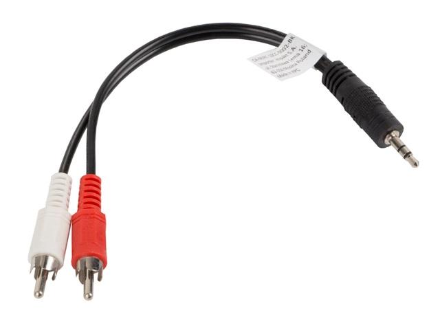 Кабел Lanberg mini jack 3.5mm (M) 3 pin -> 2X RCA (chinch) (M) cable 0.2m