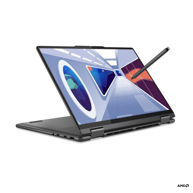 Лаптоп LENOVO YOGA 7 14ARP8, AMD Ryzen 7 7735U (8C / 16T, 2.7 / 4.75GHz,16MB), 14.0" (35.56 cm) OLED, Touch/OGM, 16GB LPDDR5, 512GB  SSD M.2 2242 PCIe 4.0x4, Windows 11 Home