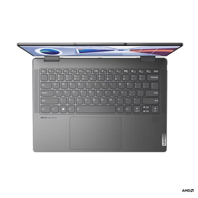 Лаптоп LENOVO YOGA 7 14ARP8, AMD Ryzen 7 7735U (8C / 16T, 2.7 / 4.75GHz,16MB), 14.0" (35.56 cm) OLED, Touch/OGM, 16GB LPDDR5, 512GB  SSD M.2 2242 PCIe 4.0x4, Windows 11 Home
