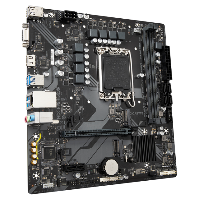 Дънна платка GIGABYTE B760M H, LGA1700, 2xDDR4, 4 x SATA 6Gb/s, 1 x m.2, (HDMI/VGA), mATX