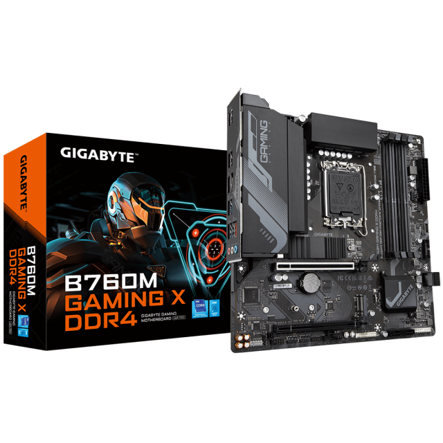 Дънна платка GIGABYTE B760M GAMING X, LGA1700, 4xDDR4, 4 x SATA 6Gb/s, 1 x m.2, (HDMI/DP), mATX 