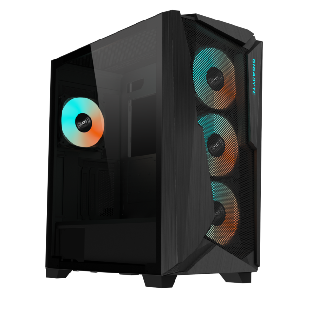 Кутия Gigabyte C301 Black, Tempered Glass, Mid-Tower, RGB Fusion, USB 3.1 Gen2 Type-C x1, USB 3.0 x2, Audio In, E-ATX