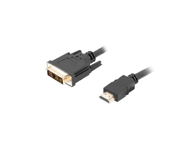 Кабел Lanberg HDMI (M) -> DVI-D(M)(18+1) cable 10m, single link with gold-plated connectors, black
