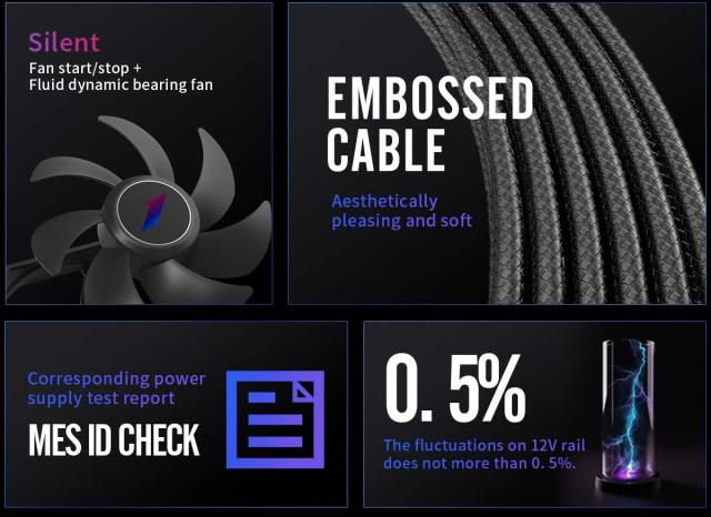 Захранване 1stPlayer NGDP1300, 1300W 80 Plus Platinum, PCIe Gen5, ATX 3.0