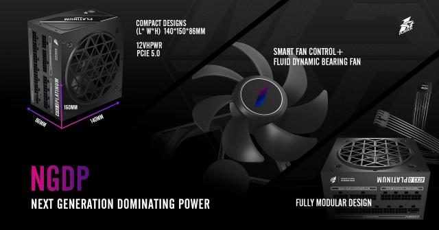 Захранване 1stPlayer NGDP1000, 1000W 80 Plus Platinum, PCIe Gen5, ATX 3.0, Черно