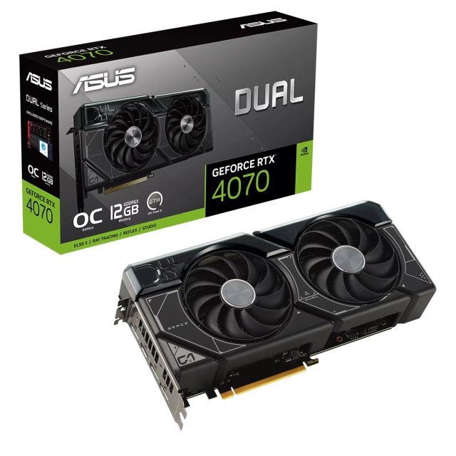 Видео карта ASUS Dual GeForce RTX 4070 OC 12GB GDDR6X, 192-bit, HDMI, 3xDP
