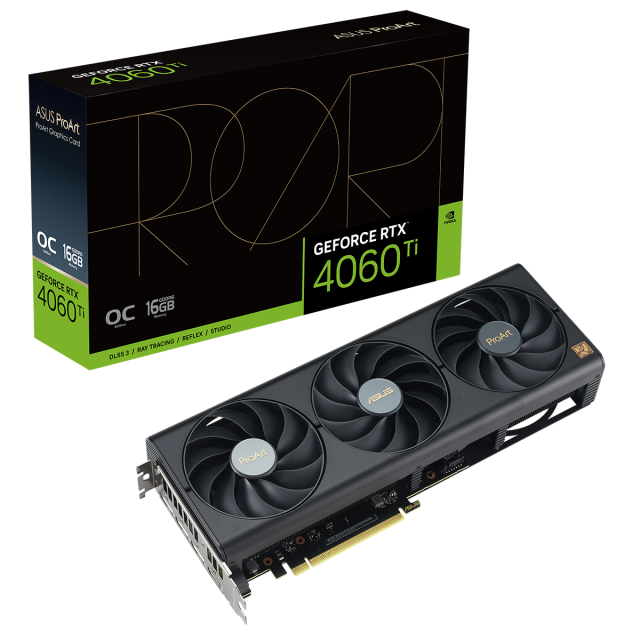 Видео карта ASUS PRO ART GeForce RTX 4060 TI OC 16GB GDDR6, 128-bit, HDMI, 3xDP