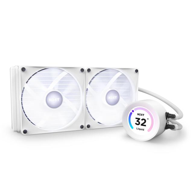 Охладител за процесор NZXT Kraken Elite RGB 280 White, Customizable LCD Display, AMD/INTEL