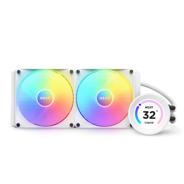 Охладител за процесор NZXT Kraken Elite RGB 280 White, Customizable LCD Display, AMD/INTEL