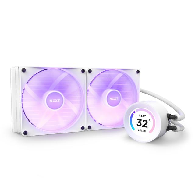 Охладител за процесор NZXT Kraken Elite RGB 280 White, Customizable LCD Display, AMD/INTEL