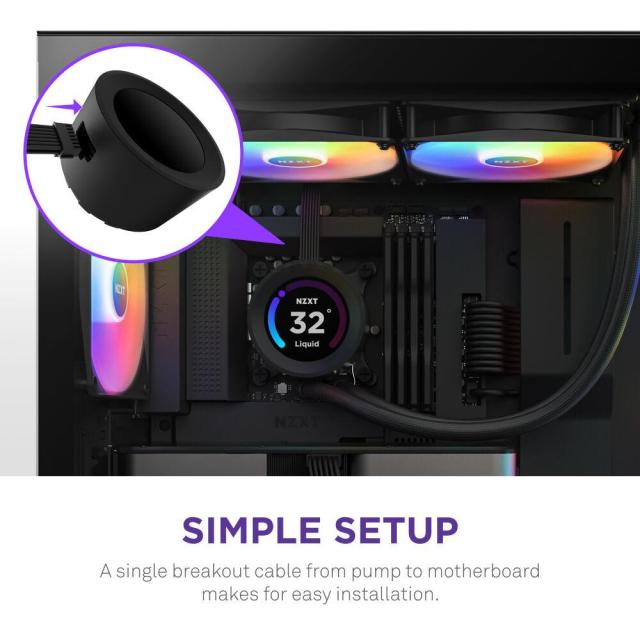 Охладител за процесор NZXT Kraken Elite RGB 280 Black, Customizable LCD Display, AMD/INTEL