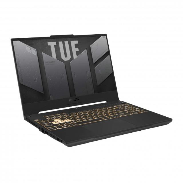 Лаптоп ASUS TUF GAMING F15 FX507ZU4-LP056, (14-ядрен) Intel Core i7-12700H 3.5 Ghz, (8M Cache, up to 4.7 GHz) 15.6'' (39.62 cm) FHD/IPS/144Hz, 16GB DDR4, PCIe SSD 1TB, NVIDIA GeForce RTX 4050 6GB GDDR6,  GRAY RGB KB, Free DOS 