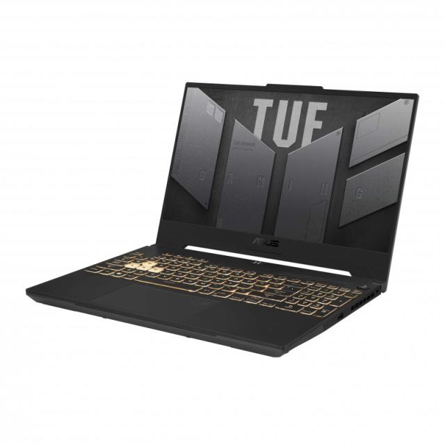 Лаптоп ASUS TUF GAMING F15 FX507ZU4-LP056, (14-ядрен) Intel Core i7-12700H 3.5 Ghz, (8M Cache, up to 4.7 GHz) 15.6'' (39.62 cm) FHD/IPS/144Hz, 16GB DDR4, PCIe SSD 1TB, NVIDIA GeForce RTX 4050 6GB GDDR6,  GRAY RGB KB, Free DOS 