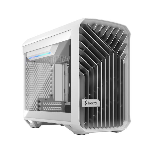 Кутия Fractal Design TORRENT NANO Tempered Glass, 1x USB 3.1 Gen 2 Type-C, 2x USB 3.0, Audio, Бяла, mITX