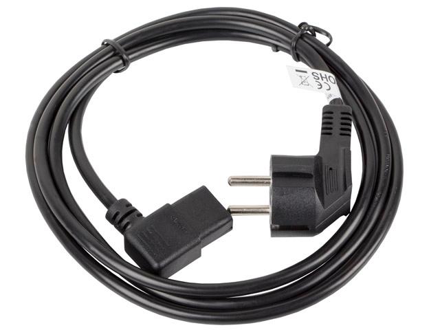 Кабел Lanberg CEE 7/7 -> IEC 320 C13 power cord 1.8m angled right VDE, black