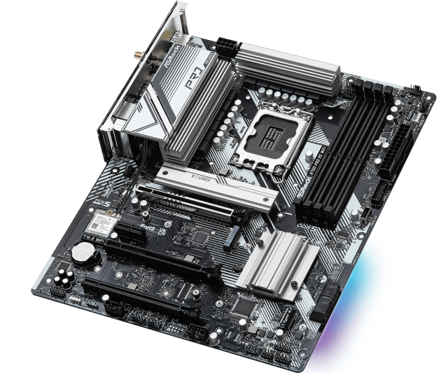 Дънна платка ASROCK B760M PRO RS/D4 WIFI, B760, LGA1700, DDR4, PCIe 4.0, (DP&HDMI)(CF), 4x SATA3 6Gb/s, 1x M.2, 2x USB 3.2 Gen1 Type-C, Wi-Fi 6, mATX