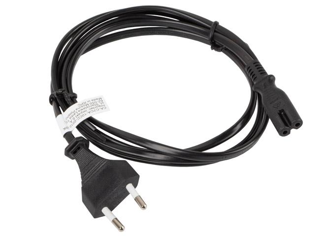Кабел Lanberg CEE 7/16 -> IEC 320 C7 EURO (RADIO) power cord 1.8m, black