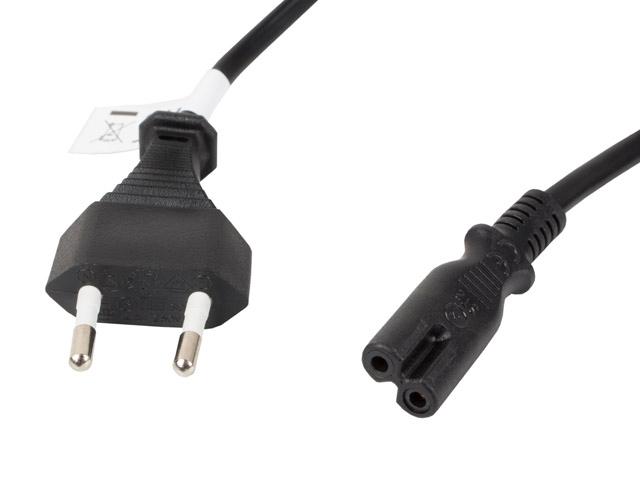 Кабел Lanberg CEE 7/16 -> IEC 320 C7 EURO (RADIO) power cord 1.8m VDE, black