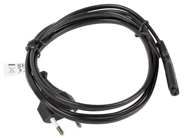 Кабел Lanberg CEE 7/16 -> IEC 320 C7 EURO (RADIO) power cord 1.8m VDE, black
