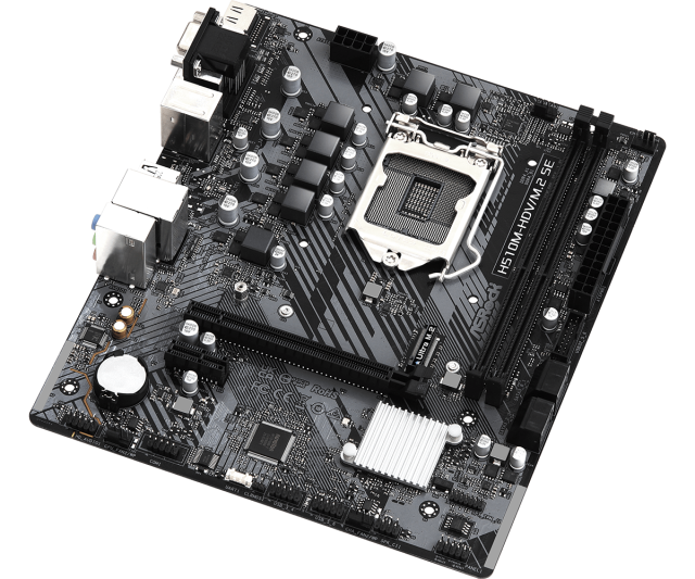 Дънна платка ASROCK H510M-HDV/M.2 SE, LGA1200, DDR4, PCIe 4.0, (DVI/VGA/HDMI), 4x SATA3 6Gb/s, 1x M.2 PCIe 3.0, mATX