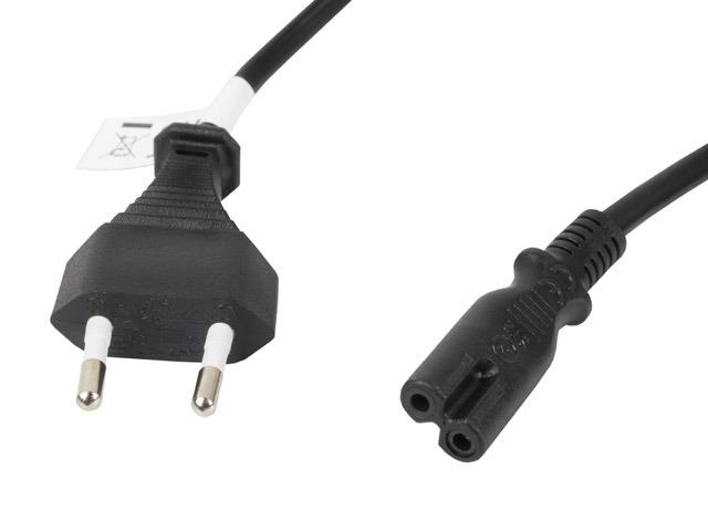 Кабел Lanberg CEE 7/16->IEC 320 C7 EURO (RADIO) Power Cord 3m VDE, Black