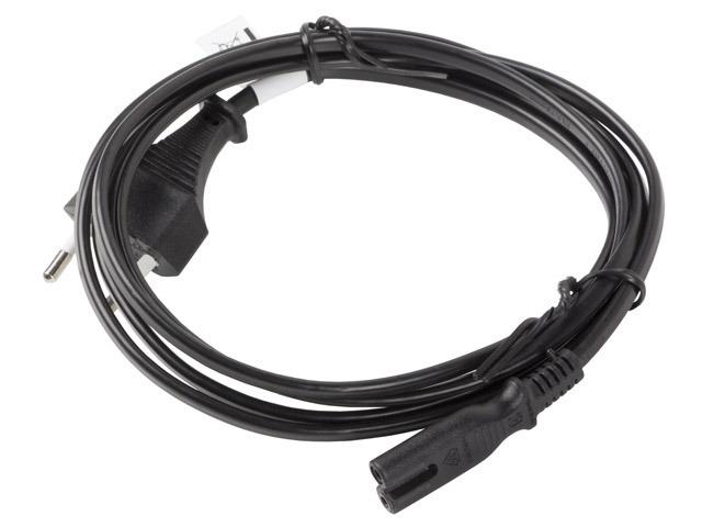 Кабел Lanberg CEE 7/16->IEC 320 C7 EURO (RADIO) Power Cord 3m VDE, Black