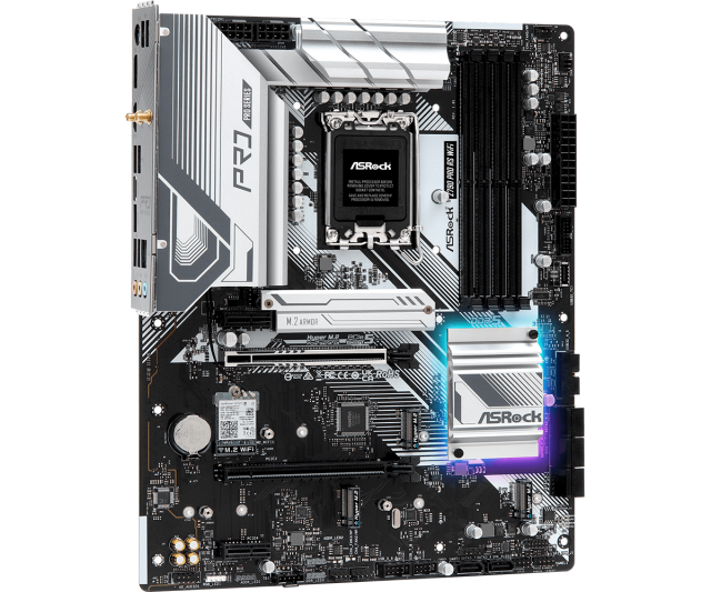 Дънна платка ASROCK Z790 PRO RS WIFI /D5 WIFI, B790, LGA1700, DDR5, PCIe 4.0, (DP/HDMI) (CF), 8x SATA3 6Gb/s, 4 Hyper M.2 (PCIe Gen4x4) , USB Type-C, Wi-Fi 6E + Bluetooth, ATX