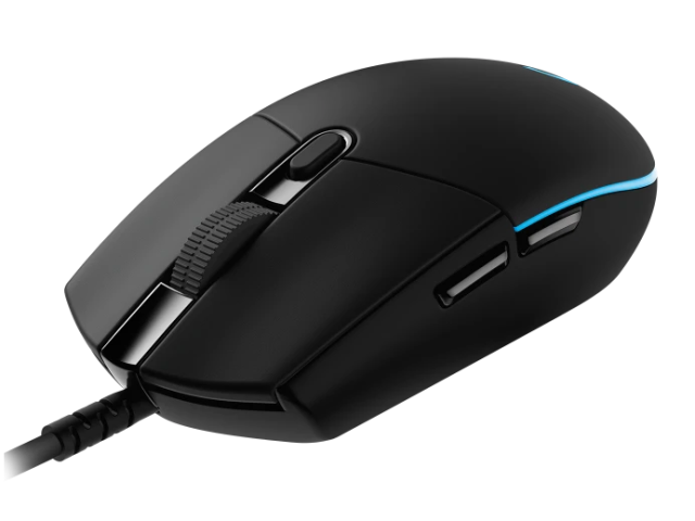 Мишка Logitech G Pro Mouse, Lightsync RGB, HERO 25K DPI Sensor, 400 IPS, 6 програмируеми бутона, вградена памет, 85 g, черен