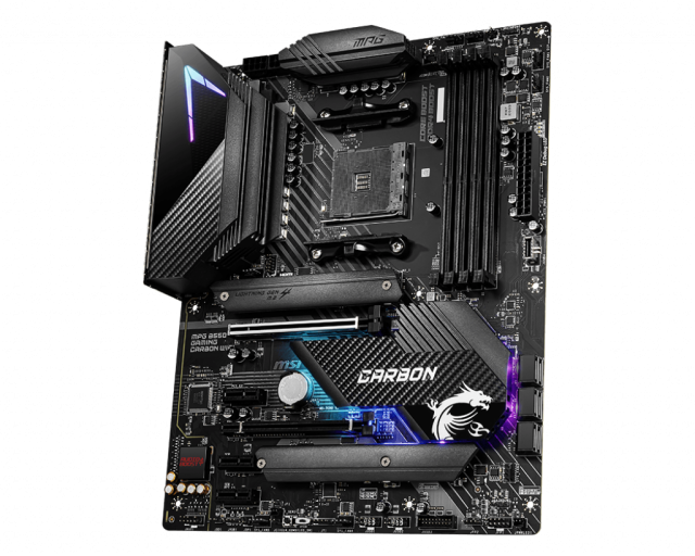 Дънна платка MSI MPG B550 GAMING CARBON WIFI, AM4, PCI-E 4.0 (DP,HDMI) (CF), 6x SATA 6Gb/s, 2x M.2, 1x USB 3.2 Gen 2 Type-C, Bluetooth, Wi-Fi, ATX