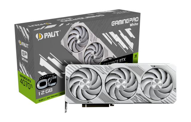 Видео карта PALIT GeForce RTX 4070 Ti GamingPro White OC 12GB GDDR6X, 192-bit, HDMI, 3xDP