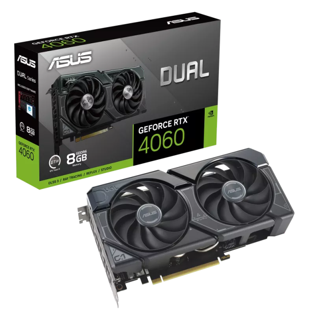 Видео карта ASUS DUAL RTX4060 8GB GDDR6, 128-bit, HDMI, 3xDP