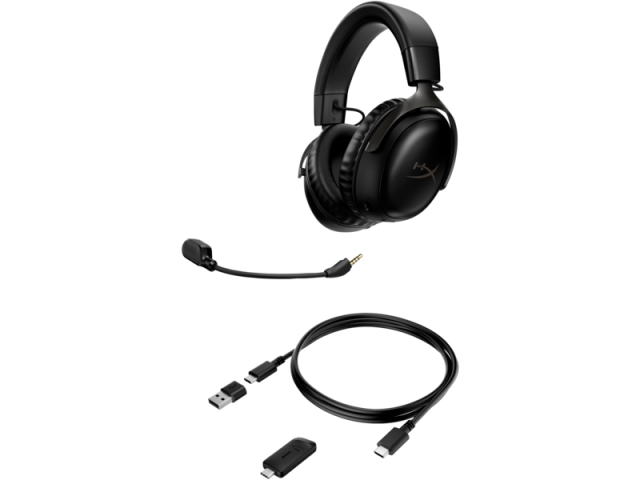 Геймърски слушалки HyperX, Cloud III, Безжични, Микрофон, Черно