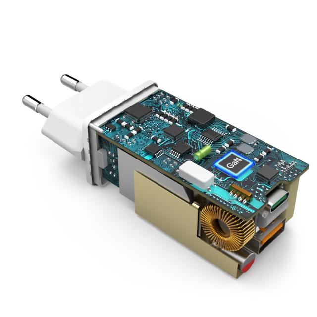 Заряднo HAMA GaN, 1x USB-C PD, 1x USB-A QC, 65 W, бял