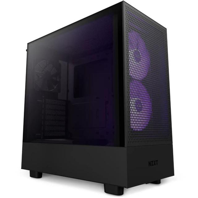 Кутия NZXT H5 Flow RGB Matte Black, Mid-Tower,  USB 3.2 Gen 1 x1, USB 3.2 Gen 2 x1, Headset Audio Jack:1, ATX