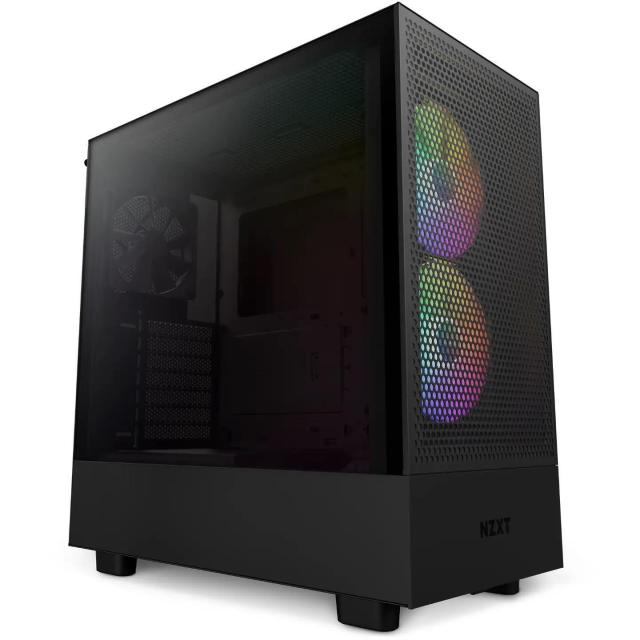 Кутия NZXT H5 Flow RGB Matte Black, Mid-Tower,  USB 3.2 Gen 1 x1, USB 3.2 Gen 2 x1, Headset Audio Jack:1, ATX