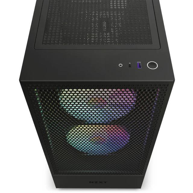 Кутия NZXT H5 Flow RGB Matte Black, Mid-Tower,  USB 3.2 Gen 1 x1, USB 3.2 Gen 2 x1, Headset Audio Jack:1, ATX