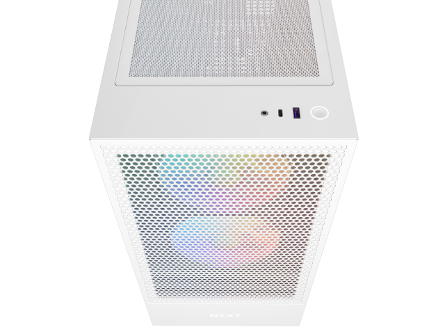 Кутия NZXT H5 Flow RGB Matte White, Mid-Tower,  USB 3.2 Gen 1 x1, USB 3.2 Gen 2 x1, Headset Audio Jack:1, ATX