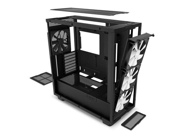 Кутия NZXT H7 Elite 2023 Matte Black Mid-Tower, USB 3.2 Gen 1 x2, USB 3.2 Gen 2 x1, Headset Audio Jack: x1, ATX