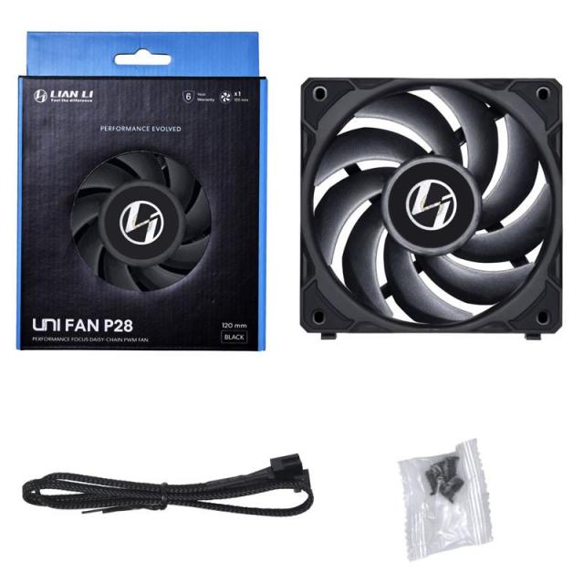 Вентилатор Lian Li UNI P28 - 120mm, 4-pin, Черен