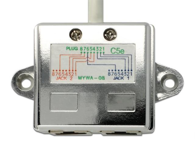 Адаптер DeLock Port Doubler, 1 x RJ45 plug - 2 x RJ45 jack (2 x Ethernet)