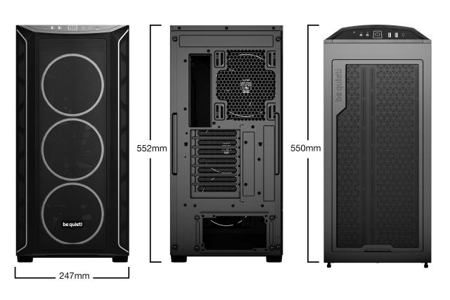 Кутия be quiet! Shadow Base 800 FX, 2x USB 3.2 Type-A, 1x USB 3.2 Type-C, черна, E-ATX/ATX/mATX/Mini-ITX, без захранване