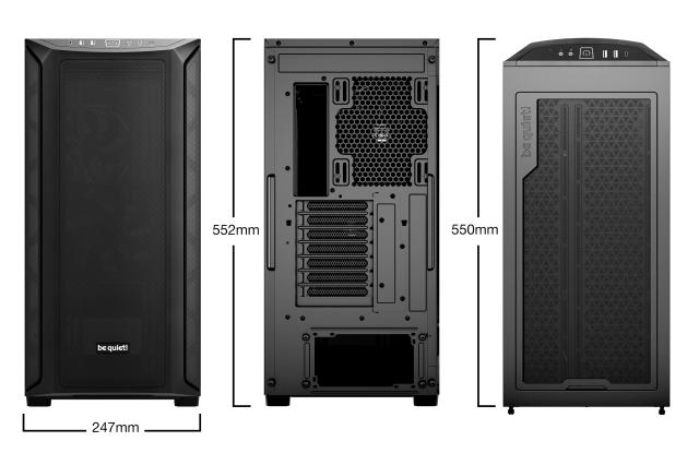 Кутия be quiet! Shadow Black 800, 1x USB 3.2 Gen 2 Type-C, 2x USB 3.2, черна, E-ATX/ATX/mATX/Mini-ITX, без захранване