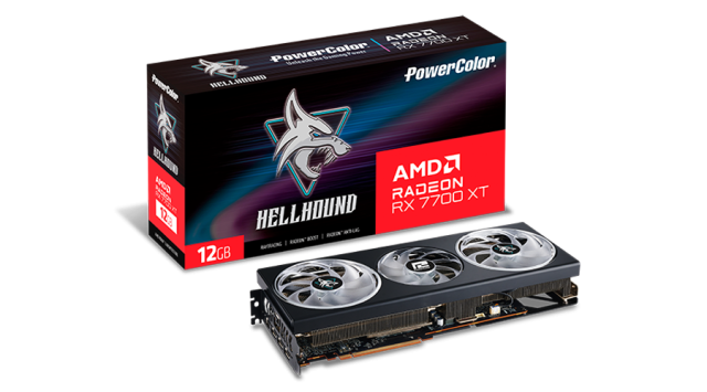 Видео карта POWERCOLOR AMD RADEON RX 7700 XT Hellhound 12GB GDDR6, 192-bit, HDMI, 3x DP