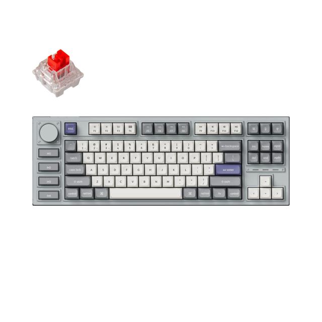 Геймърска Механична клавиатура Keychron Q3 Pro Silver TKL K Pro Red Switch RGB LED PBT