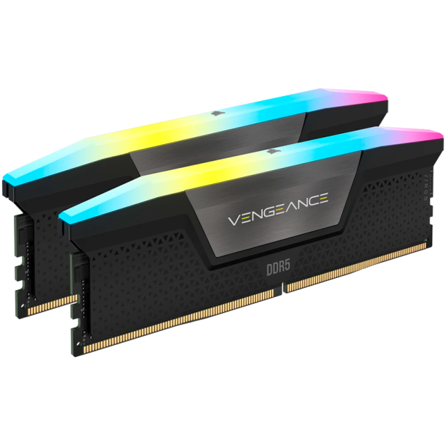 Памет Corsair VENGEANCE Cool Grey Heatspreader RGB 32GB 2x16GB DDR5 6000MHz, LC36, 1.35V 