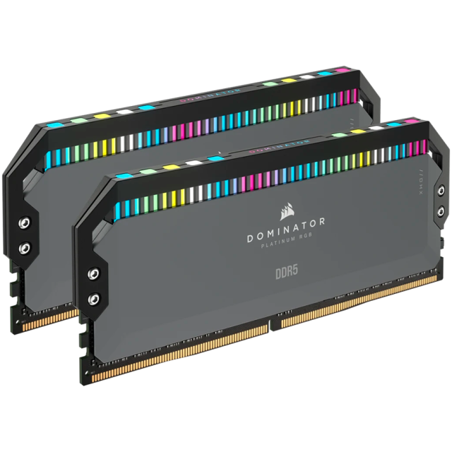 Памет Corsair DOMINATOR PLATINUM RGB 32GB (2x 16GB) DDR5 6000MHz, Cool Grey Heatspreader, RGB LED, CL30, 1.4V