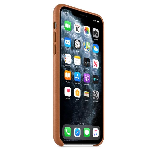 Калъф Apple iPhone 11 Pro Max Leather Case - Saddle Brown