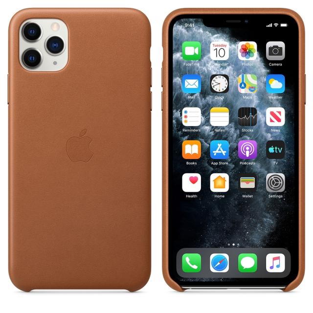Калъф Apple iPhone 11 Pro Max Leather Case - Saddle Brown