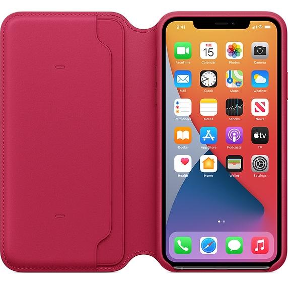 Калъф Apple iPhone 11 Pro Max Leather Folio - Raspberry (Seasonal Spring2020)